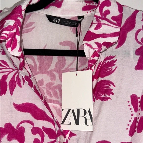 Zara Floral Button Down Shirt Dress - Picture 6 of 8